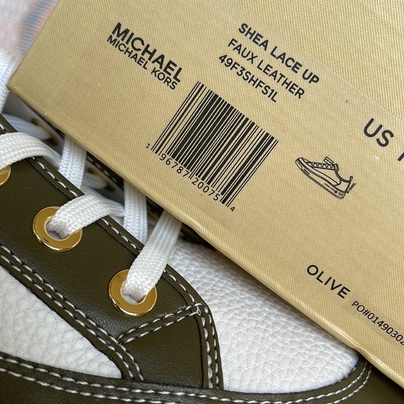 MICHAEL KORS
SHEA LACE UP
FAUX LEATHER
49F3SHFSIL
OLIVE
NEW - Picture 16 of 16